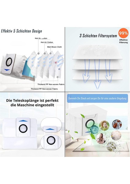 Ecovacs Deebot X1 Omni X1 Turbo Robotlu Süpürge Ana Yan Fırça Hepa Filtreler Paspas Bezi Toz Torbaları Yedek Parça (Yurt Dışından)