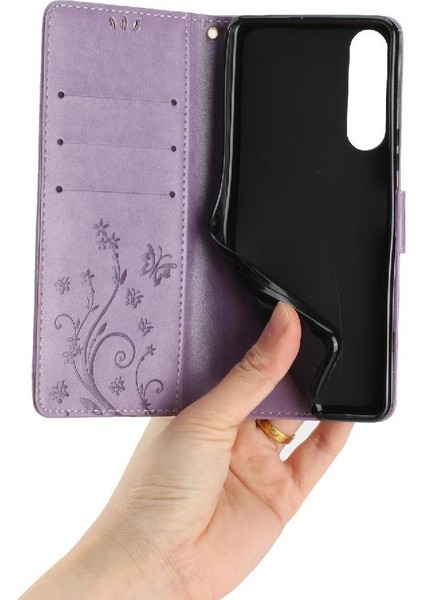 Sony Xperia 5 V Kickstand Kart Tutucu Için Filp Durumda Manyetik Kapatma Bilek (Yurt Dışından)