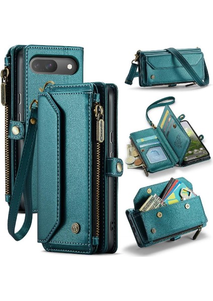 Kadınlar Için Crossbody Durumda Google Piksel 9 Cüzdan Durumda Fermuar Faturaları Yuvası (Yurt Dışından)