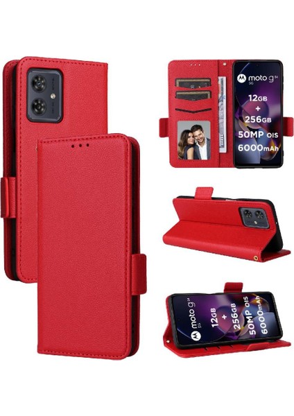 Motorola Moto G64 5g Yan Toka Kart Yuvaları Tutucu Manyetik Pu (Yurt Dışından)