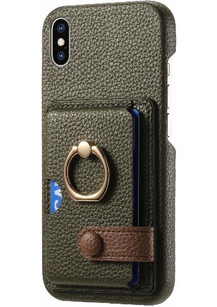 IPhone X/xs Kart Yuvaları Halka Standı Premium Dokulu Deri (Yurt Dışından) indirimleri