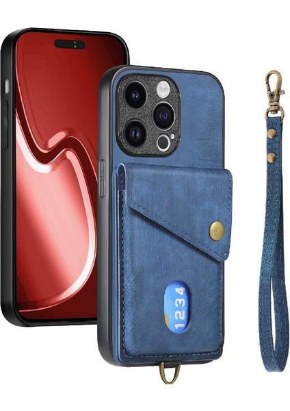 IPhone 15 Için Kılıf Pro Ayrılabilir Kordon Kart Yuvası Çok Fonksiyonlu (Yurt Dışından)