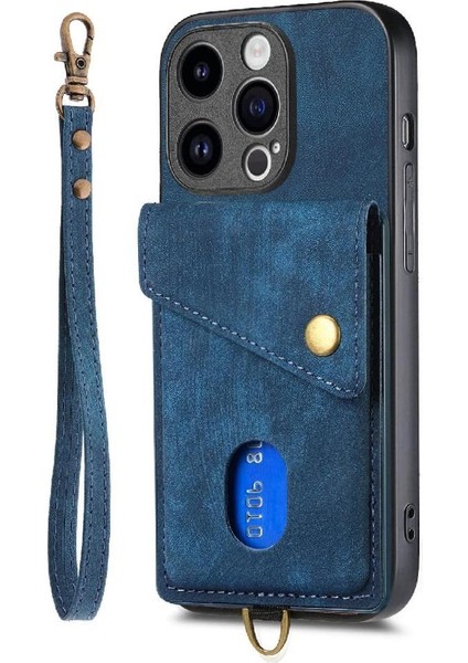 IPhone 15 Için Kılıf Pro Ayrılabilir Kordon Kart Yuvası Çok Fonksiyonlu (Yurt Dışından)
