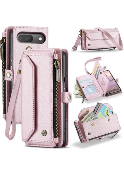 Kadınlar Için Crossbody Durumda Google Piksel 9 Cüzdan Durumda Fermuar Faturaları Yuvası (Yurt Dışından)