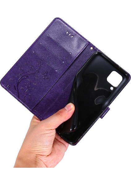 Huawei P40 Lite Bilek Kayışı Için Filp Durumda Kart Tutucu Manyetik Kapatma Pu (Yurt Dışından)