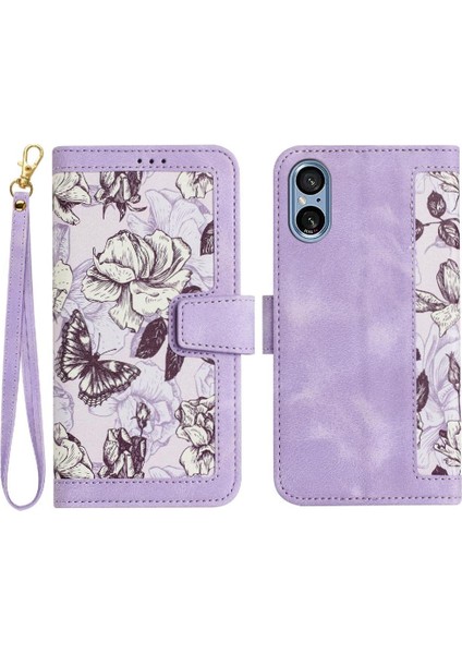 Sony Xperia 5 V Kart Tutucu Için Cüzdan Kılıf Kickstand Pu Deri Anti (Yurt Dışından)