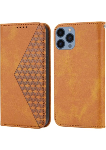 IPhone 12 Için Flip Case Pro Max Eşkenar Dörtgen Şekli El Kayışı Standı Cüzdan Kullanımı (Yurt Dışından)