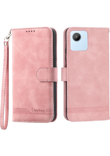 Realme C30 Nakit Cep Manyetik Kapatma Premium Bileklik Için Flip Case (Yurt Dışından)