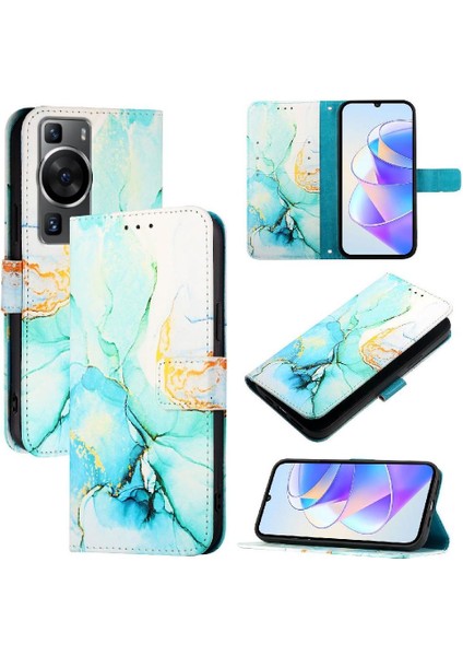 Huawei Için Kılıf P60/P60 Pro Pu Deri Cüzdan Mermer Desen Kickstand (Yurt Dışından) indirimleri