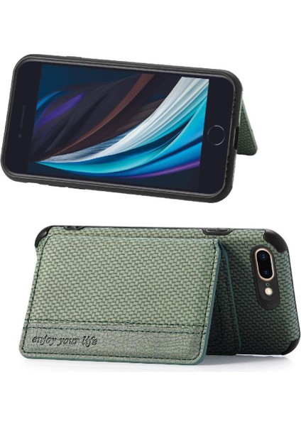 IPhone 7 Için Kılıf Artı/8 Artı Manyetik Kart Tutucu Standı Fonksiyonu Komple (Yurt Dışından) fırsatları