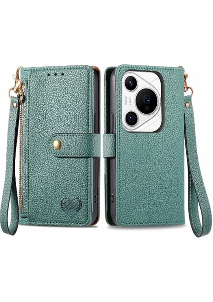 Huawei Pura 70 Pro Için Flip Case Darbeye Aşk Cüzdan Fermuar Deri (Yurt Dışından)