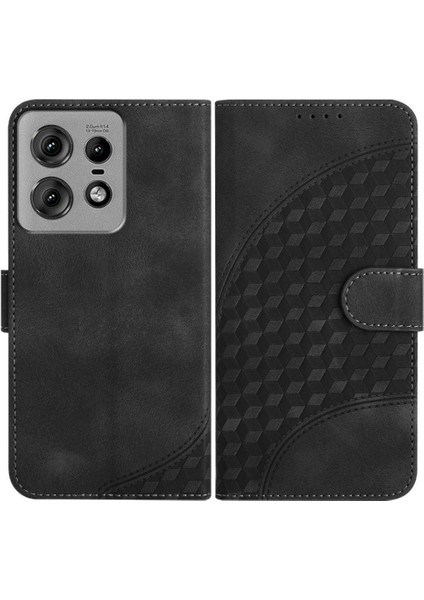 Motorola Kenar 50 Pro Için Flip Case Geometrik Desen Pu Deri Kapak Çevirin (Yurt Dışından)
