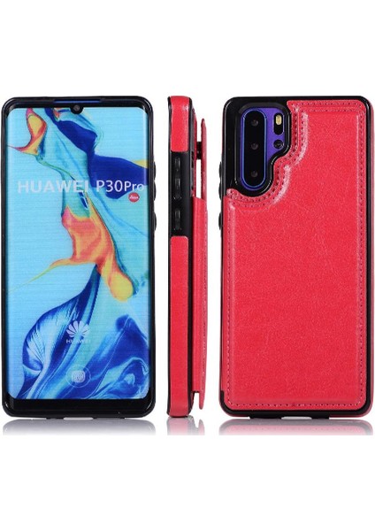 Huawei P30 Pro Kart Yuvaları Için Cüzdan Kılıf Kickstand Çift Manyetik Toka (Yurt Dışından) fiyatları
