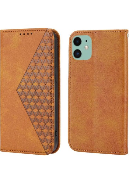 IPhone 11 Için Flip Case Cüzdan Standı Günlük Kullanım Eşkenar Dörtgen Şekli El Kayışı (Yurt Dışından)