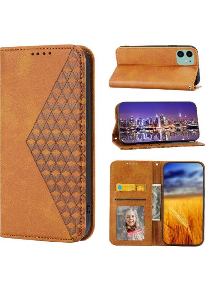 IPhone 11 Için Flip Case Cüzdan Standı Günlük Kullanım Eşkenar Dörtgen Şekli El Kayışı (Yurt Dışından) indirimleri