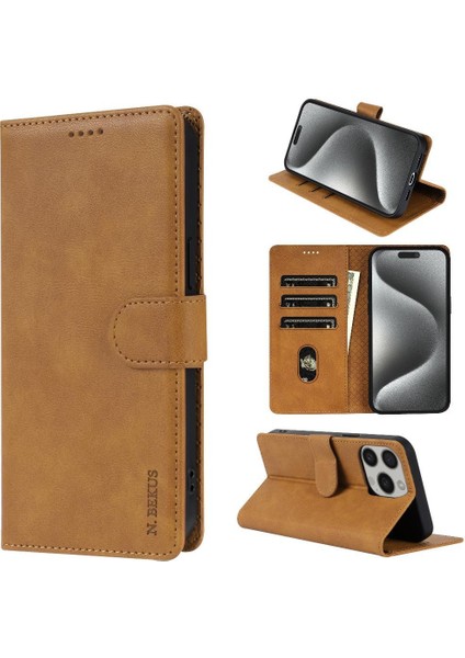 IPhone 15 Için Flip Case Pro Max Manyetik Kapatma Çift Katmanlı Koruma (Yurt Dışından)