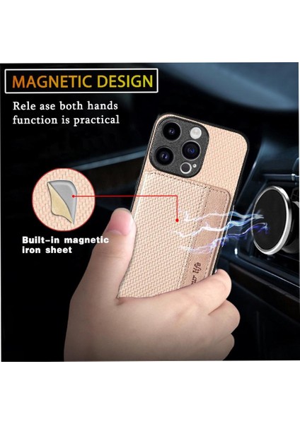IPhone 15 Için Kılıf Pro Manyetik Kart Tutucu Rfıd Engelleme Komple Kamera (Yurt Dışından)