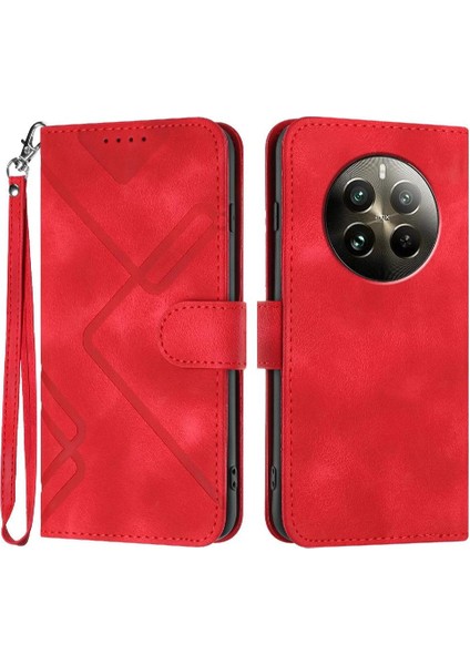 Kart Yuvası Standı Manyetik Flip ile Realme 12 Artı Pu Deri Için Flip Case (Yurt Dışından)