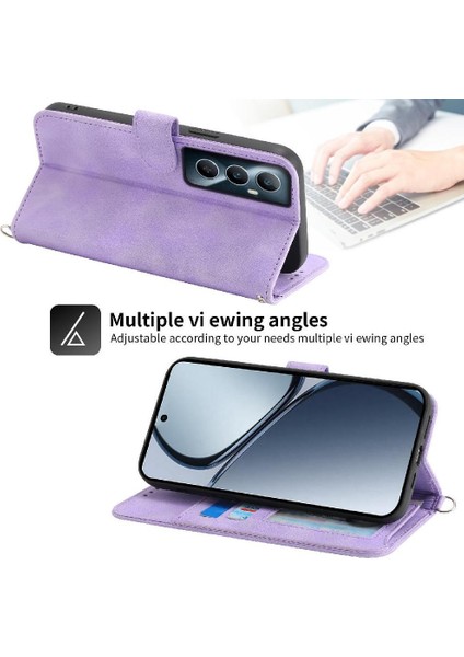 Realme C65 Darbeye Dayanıklı Kabartmalı Çoklu Kredi Kartı Yuvaları Için Flip Case (Yurt Dışından) indirimleri