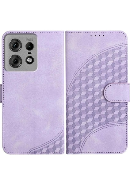 Motorola Kenar 50 Pro Için Flip Case Geometrik Desen Pu Deri Kapak Çevirin (Yurt Dışından)