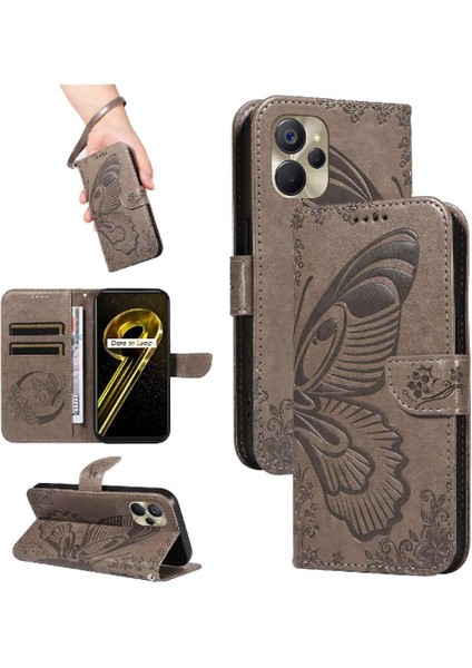 Kredi Kartı Yuvası ile Realme 10 5g Için Flip Case Ayrılabilir El Kayışı (Yurt Dışından)