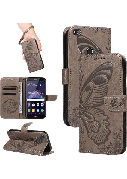 Onur 8 Lite Için Flip Case Kredi Kartı Yuvası ile Ayrılabilir El Kayışı (Yurt Dışından)