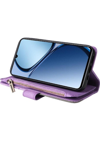 Realme Not 60 Dokuz Kart Yuvaları Fermuar Cüzdan Tarzı Kart (Yurt Dışından)