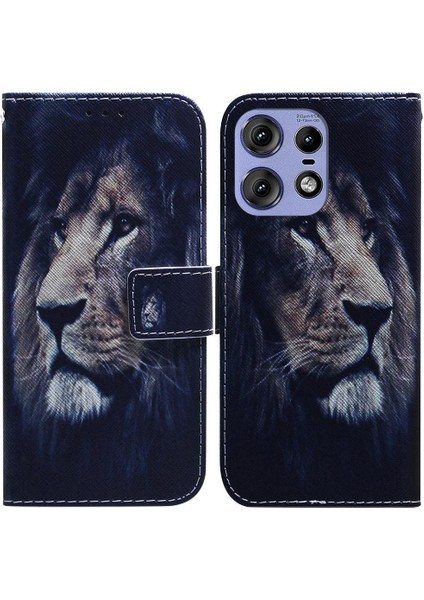 Motorola Moto Kenar 50 Pro Manyetik Kapatma Pu Deri Kart Için Flip Case (Yurt Dışından)