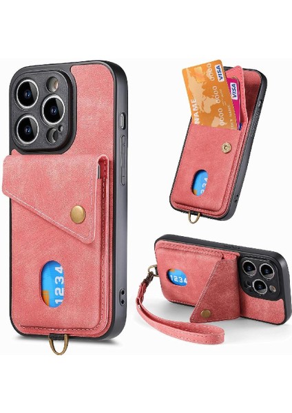 IPhone 14 Için Kılıf Pro Çok Fonksiyonlu Manyetik Kapatma Premium Deri (Yurt Dışından)