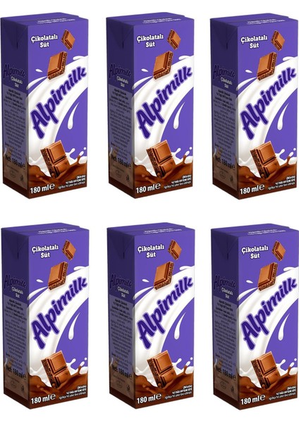 Alpimilk Çikolatalı Süt 180 ml x 6 Adet
