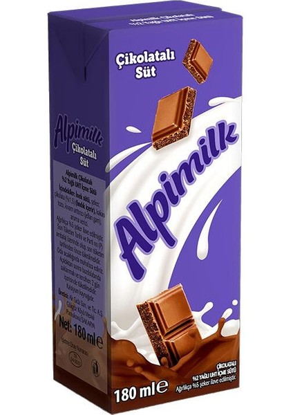 Alpimilk Çikolatalı Süt 180 ml x 6 Adet
