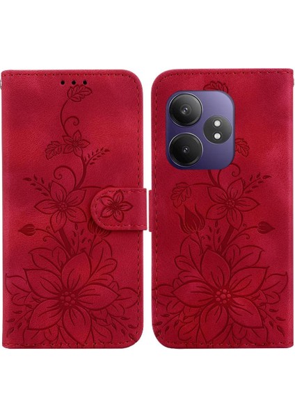Realme Gt Neo6 Kart Tutucu Kickstand Manyetik Cüzdan Lily Için Flip Case (Yurt Dışından)