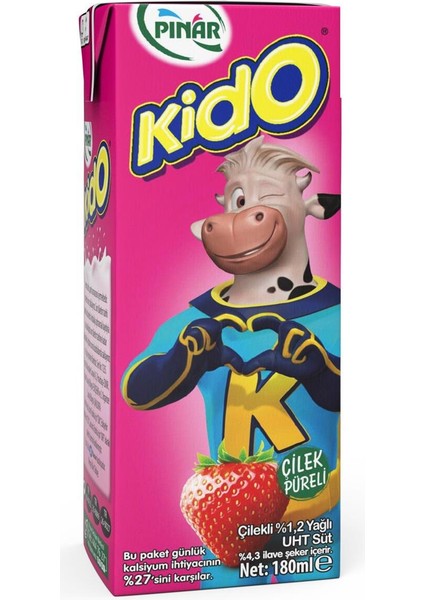 Kido Çilekli Süt 180 ml x 6 Adet