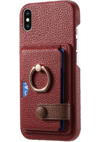 IPhone X/xs Kart Yuvaları Halka Standı Premium Dokulu Deri (Yurt Dışından) indirimleri