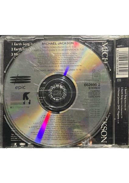 CD Michael Jackson Earth Song 2 Şarkılık Maxi Single CD