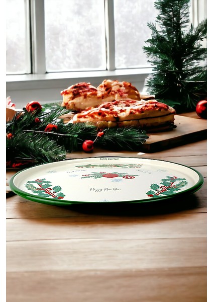 Sunum Servis Pizza Tabağı Tepsisi Supla Pasta Tabağı Servis Tabağı 36 Cm