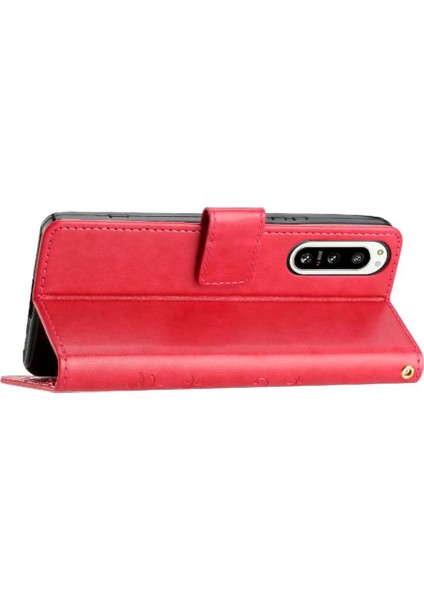 Sony Xperia 5 V Kickstand Kart Tutucu Için Filp Durumda Manyetik Kapatma Bilek (Yurt Dışından)