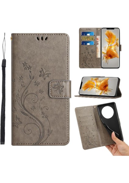 Huawei Mate 50 Pro Için Filp Durumda Manyetik Kapatma Kart Tutucu Bilek Kayışı (Yurt Dışından)