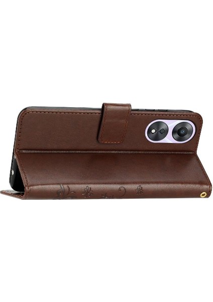 Oppo Için Filp Durumda A78/OPPO Pu Deri Kickstand Bilek Kayışı Kart Tutucu (Yurt Dışından) modelleri