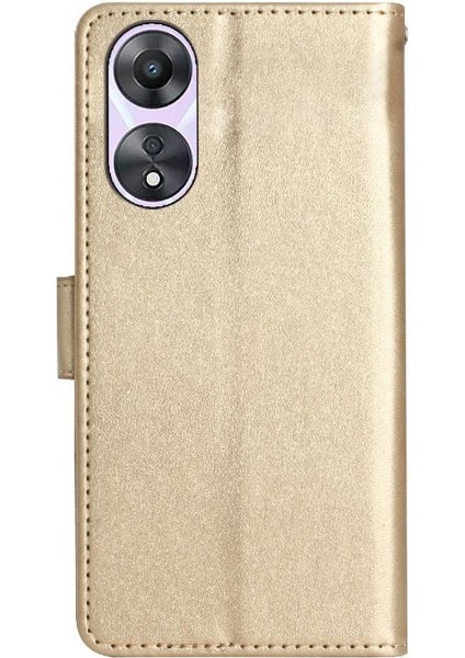 Oppo Için Filp Durumda A78/OPPO Pu Deri Kickstand Bilek Kayışı Kart Tutucu (Yurt Dışından) modelleri