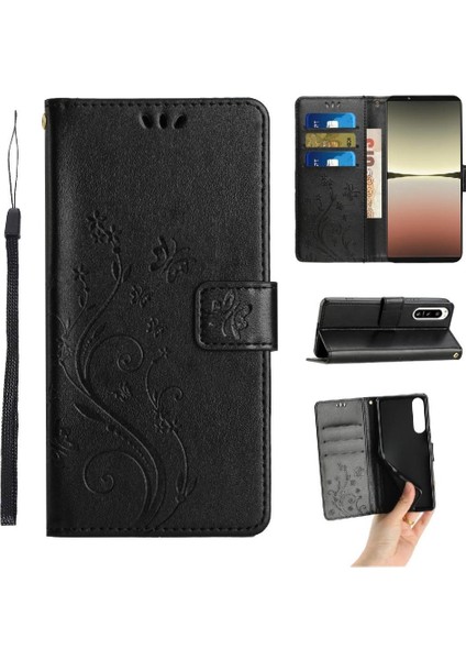 Sony Xperia 5 V Kickstand Kart Tutucu Için Filp Durumda Manyetik Kapatma Bilek (Yurt Dışından)