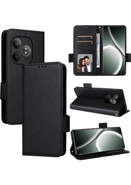 Realme Gt Neo6 Yan Toka Manyetik Kart Yuvaları Tutucu Pu Için Flip Case (Yurt Dışından) modelleri