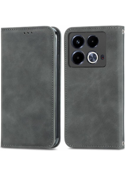 Infinix Not 40 Flip Kapak Için Flip Case Darbeye Cüzdan Basit Deri (Yurt Dışından)