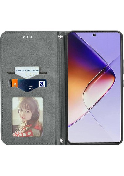Infinix Not 40 Flip Kapak Için Flip Case Darbeye Cüzdan Basit Deri (Yurt Dışından)