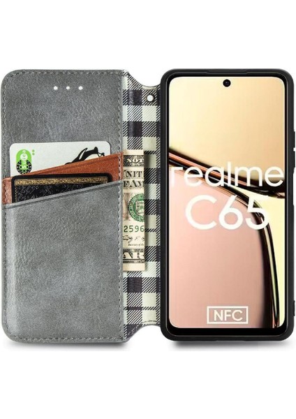 Realme C65 Için Flip Case Moda Tasarım Deri Kılıf Kapak Kapak Cüzdan (Yurt Dışından) fırsatları