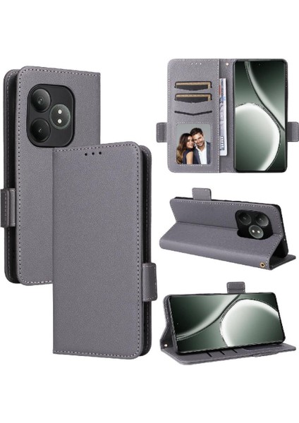 Realme Gt 6 Için Flip Case Pu Deri Manyetik Cüzdan Yan Toka Kartı (Yurt Dışından)