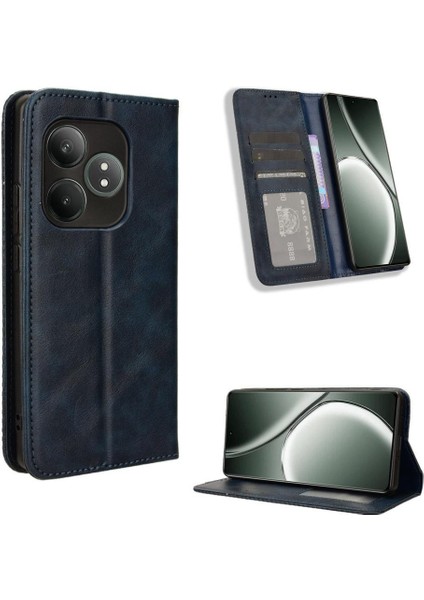 Realme Gt 6 Manyetik Kapatma Cüzdan Pu Deri Için Kılıf (Yurt Dışından)