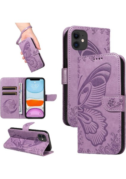 Kredi Kartı Yuvası ile IPhone 12 Mini Yüksek Kaliteli Deri Için Flip Case (Yurt Dışından)