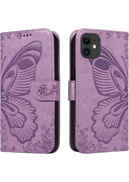 Kredi Kartı Yuvası ile IPhone 12 Mini Yüksek Kaliteli Deri Için Flip Case (Yurt Dışından)