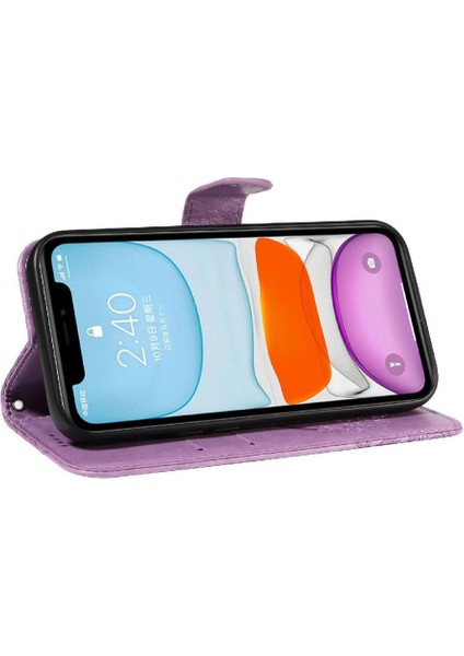 Kredi Kartı Yuvası ile IPhone 12 Mini Yüksek Kaliteli Deri Için Flip Case (Yurt Dışından)